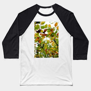 Colourful Autumn Leaves Baseball T-Shirt